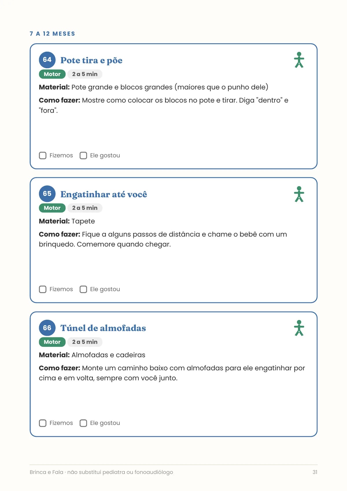 Página real do PDF Brinca e Fala: brincadeira motora